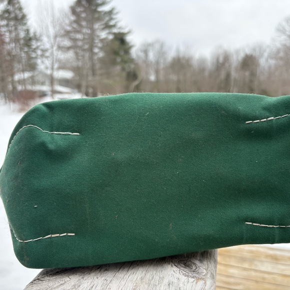 L.L. Bean Women's Canvas Boat and Tote Bag - Forest Green and Cream - Picture 5 of 6